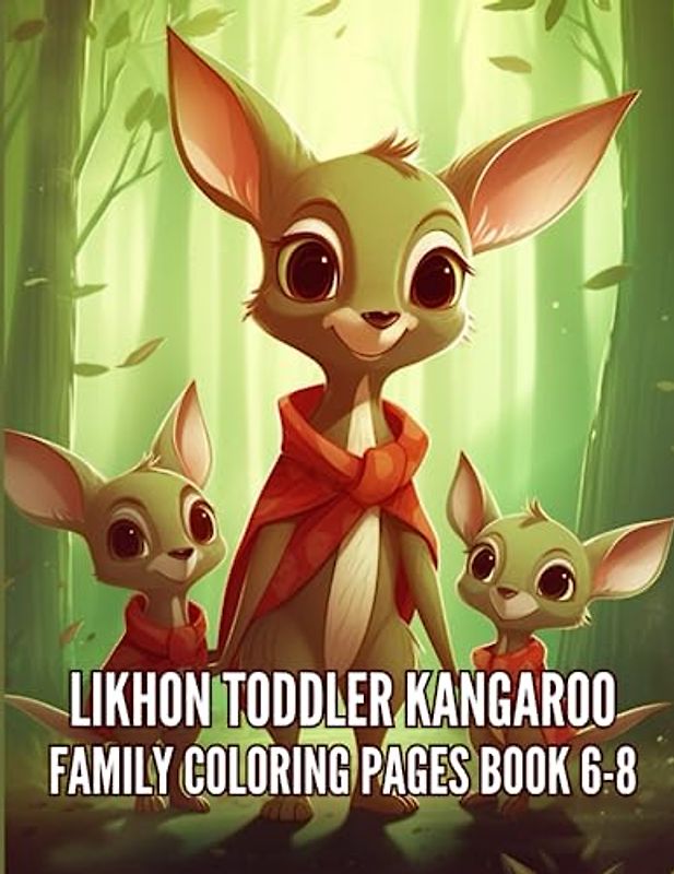 Likhon Toddler Kangaroo Family Coloring Pages Book 6-8
