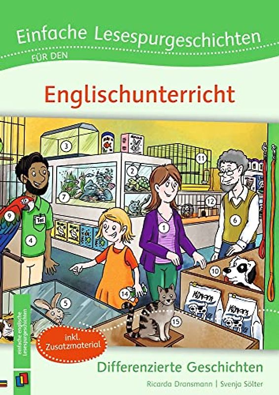 Einfache Lesespurgeschichten für den Englischunterricht: Differenzierte Geschichten, inkl. Zusatzmaterial