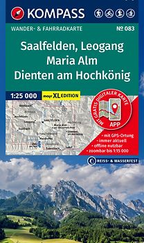 KOMPASS Wanderkarte 083 Saalfelden, Leogang, Maria Alm, Dienten am Hochkönig 1:25.000