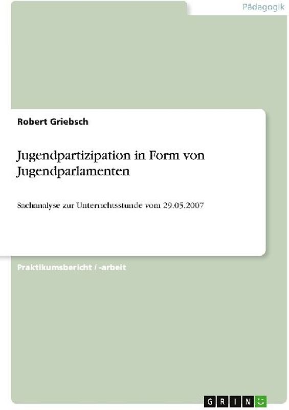 Jugendpartizipation in Form von Jugendparlamenten