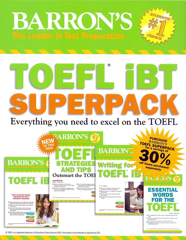 TOEFL iBT Superpack: Everything you need to excel on the Toefl - Pamela J. Sharpe [4 Bände, Paperback, inkl. 4 Mp3-CDs & CD-Rom]