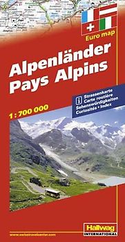 Alpenländer Strassenkarte 1:700 000