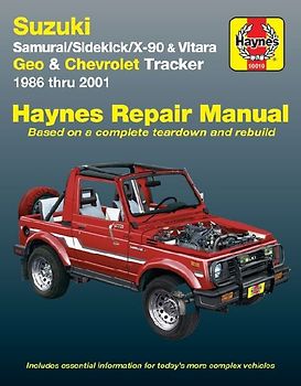 Suzuki Samurai (86-95), Sidekick (89-98), X-90 (96-98) & Vitara (99-01), Geo Tracker (86-97) & Chevrolet Tracker (98-01) Haynes Repair Manual (USA)
