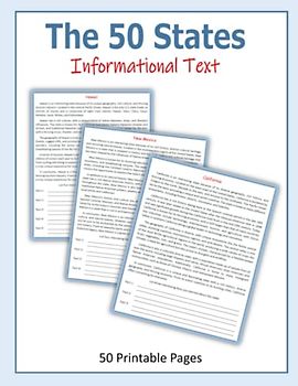The 50 States - Informational Text