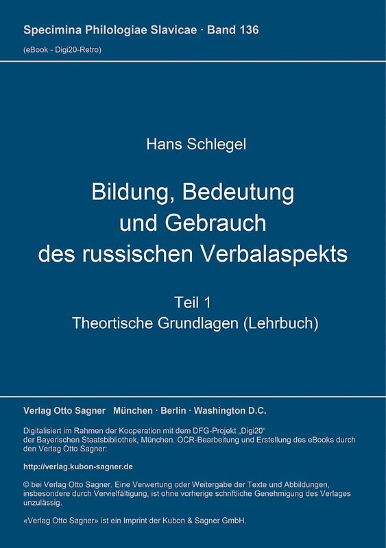 Bildung, Bedeutung und Gebrauch des russischen Verbalaspekts