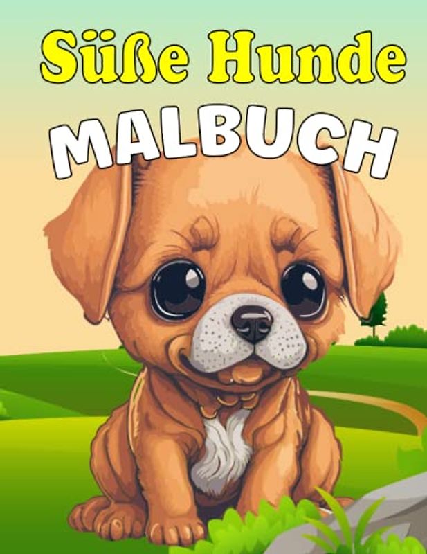 Süße Hunde malbuch: Hunde Malbuch für Kinder ab 4 Jahre - 37 Welpen zum Ausmalen - Großes Format
