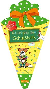 Schlau für die Schule: Rätselspaß zum Schulstart mit Stickern (Schultüte 2023 grün/gelb)