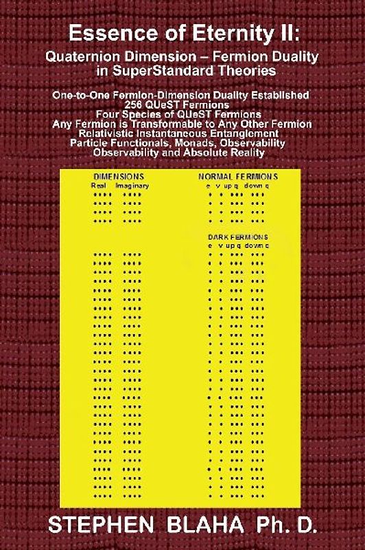 Essence of Eternity II: Quaternion Dimension - Fermion Duality in SuperStandard Theories