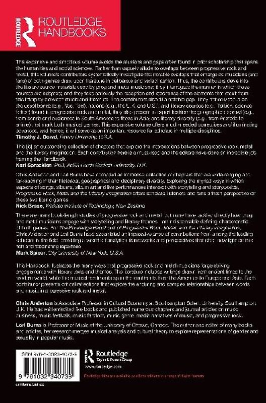 The Routledge Handbook of Progressive Rock, Metal, and the Literary Imagination