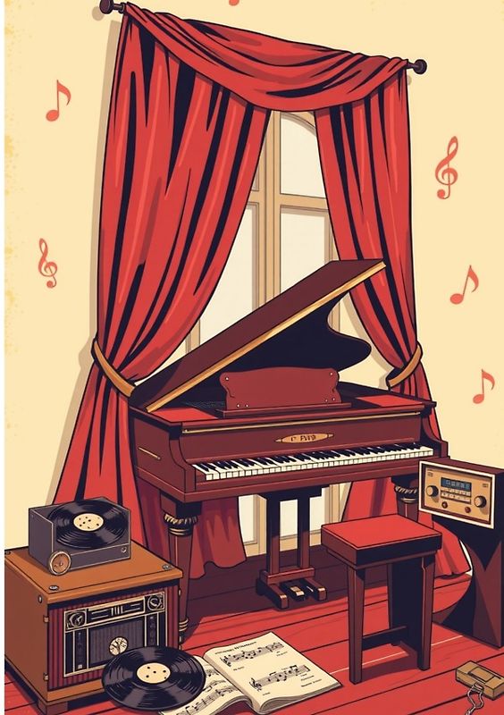 Notenheft Piano: DIN A5 Notenlinienheft | 100 Seiten mit 12 Notenzeilen / Systeme pro Blatt | Papier 90g/m² | Musikheft mit Notenlinien