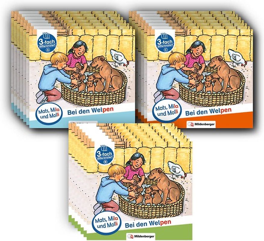 Paket – Mats, Mila und Molli – Komplettbezug Heft 1–6, Schwierigkeitsstufe A, B, C