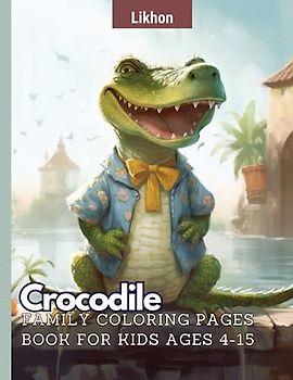 Likhon Crocodile Family Coloring Pages Book for Kids Ages 4-15