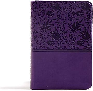 CSB Large Print Compact Reference Bible, Purple Leathertouch