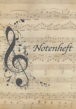Notenheft A5, 120 Seiten mit Linien - Notenbuch für Musik-Unterricht, Hausaufgaben, Anfänger, Hobby