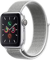 Apple Watch Series 5 44 mm Aluminiumgehäuse silber am Sport Loop weiß [Wi-Fi]
