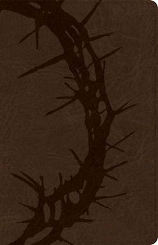 CSB Large Print Personal Size Reference Bible, Optimal Type, Digital Study Edition, Brown Crown of Thorns Leathertouch