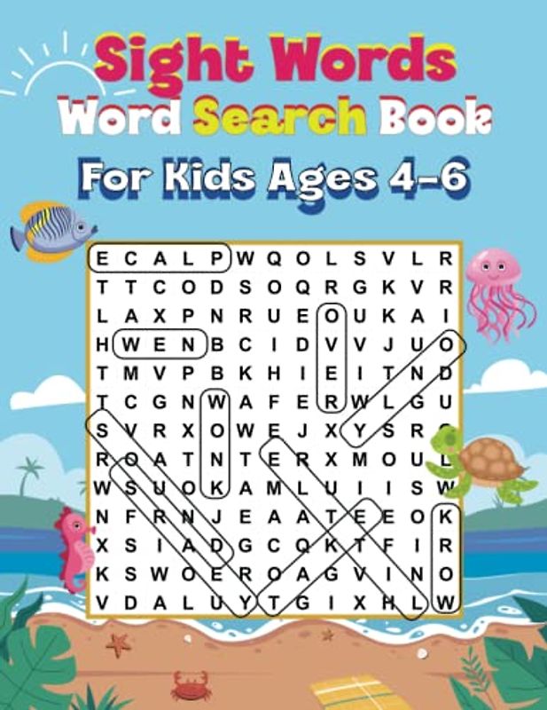 Sight Words Word Search Book For Kids Ages 4-6: Fun and Challenging 50 Word Search puzzles for Pre-K to 1st Grade With Sight Words for Raising Confident Readers