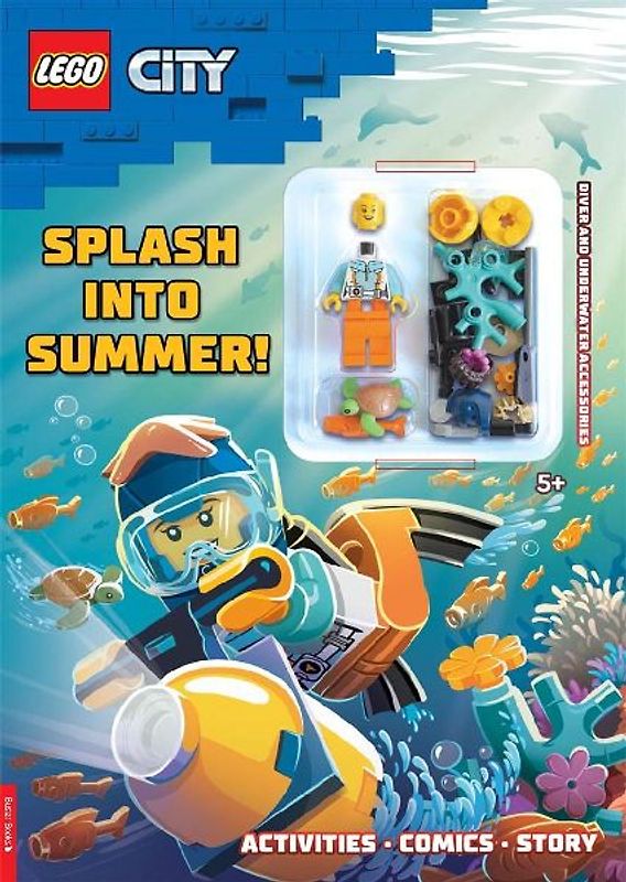 LEGO® City: Splash into Summer Activity Book (with diver LEGO minifigure and underwater accessories)