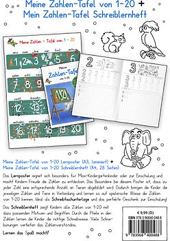 Meine Zahlen-Tafel von 1-20-Set in Grundschrift