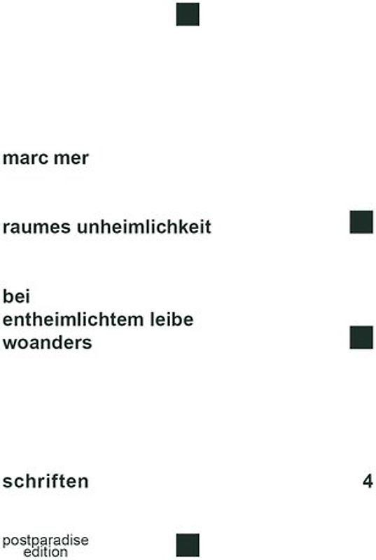 raumes unheimlichkeit – bei entheimlichtem leibe woanders