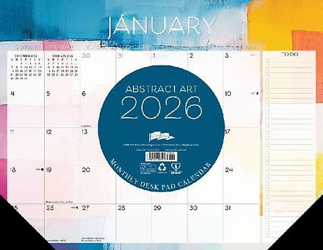 Abstract Art 2026 22 X 17 Large Monthly Deskpad