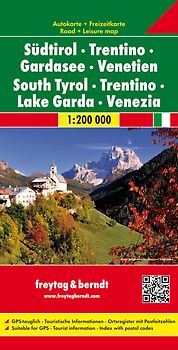 Südtirol - Trentino - Gardasee - Venetien, Autokarte 1:200.000