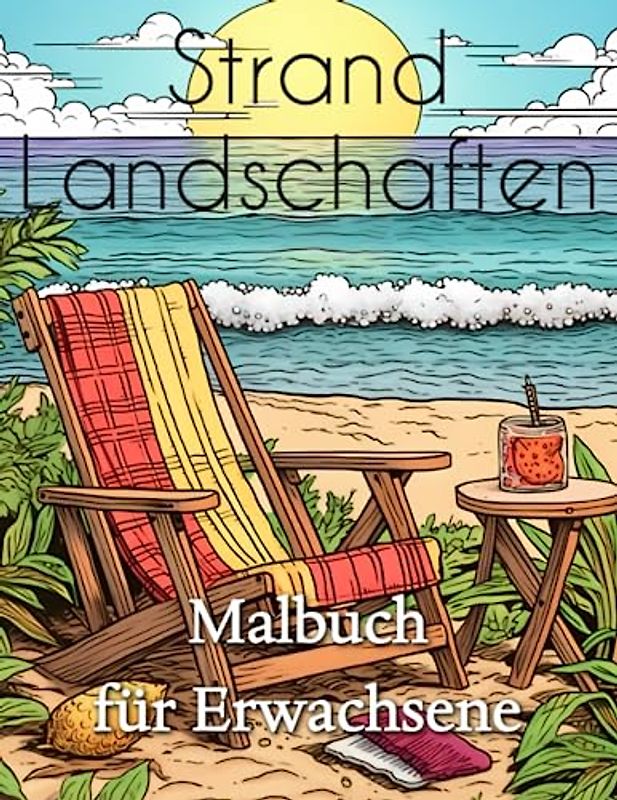 Strand Landschaften Malbuch für Erwachsene: Friedliche tropische Inselszenen, entspannende Meereslandschaften und stressabbauende Sommermotive
