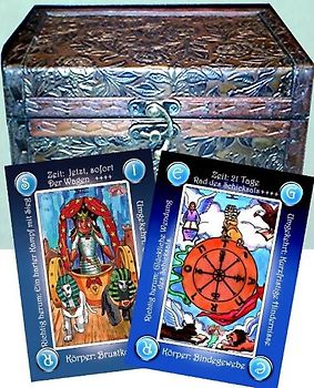 Karten, 78 Geja-Tarot Karten mit Holzschatulle