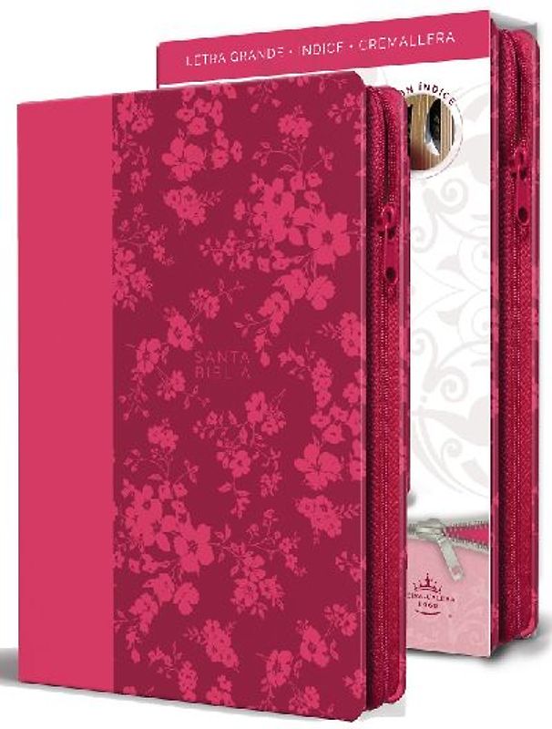 Biblia Reina Valera 1960 Letra Grande. Símil Piel Fucsia, Cremallera, Índice, Manual / Spanish Bible Rvr 1960. Handy Size, Large Print, Leathersoft