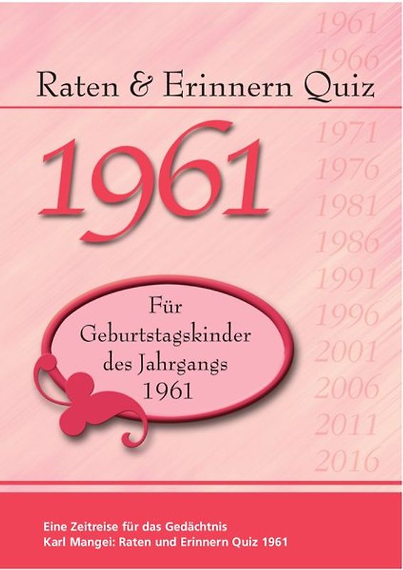 Raten und Erinnern Quiz 1961