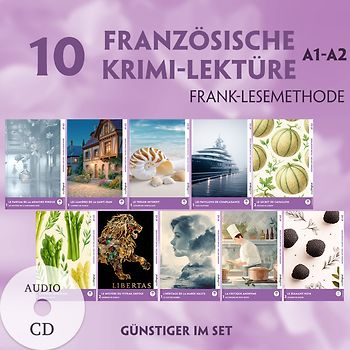 10 Französische Krimi-Lektüre A1-A2 (10 Bücher + 10 Audio-CDs)