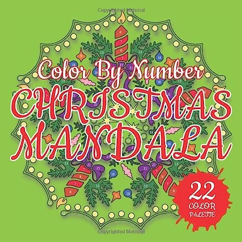 CHRISTMAS MANDALA Color By Number: 3D Mosaic Color By Number Book for Adults Relaxation and Stress Relief