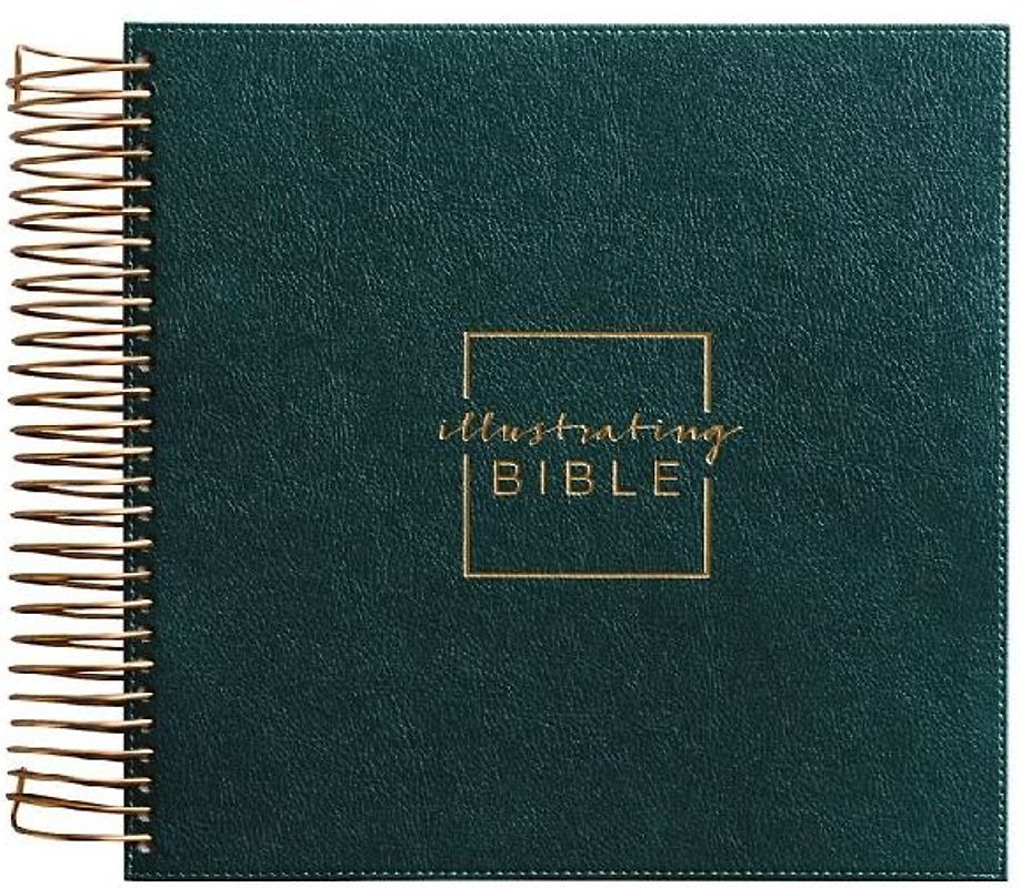 Illustrating Bible CSB - Spiral Bound Bible Journal, Green