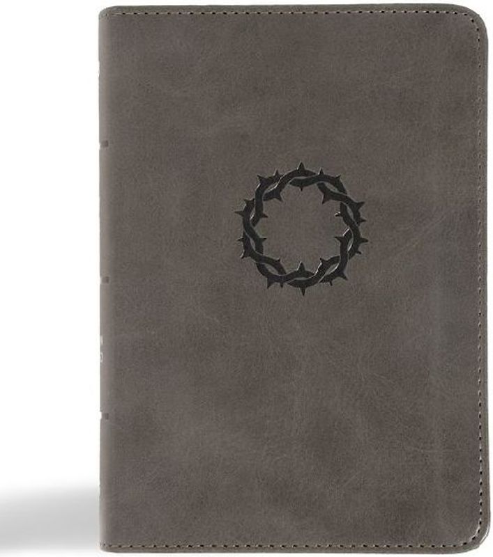 NASB Large Print Compact Reference Bible, Charcoal Leathertouch