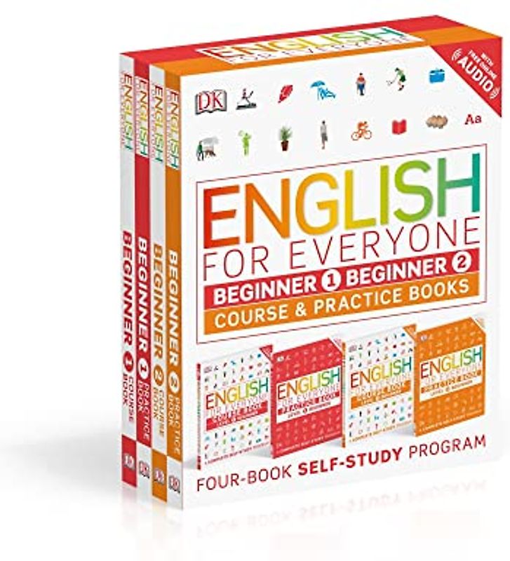 English for Everyone: Beginner Box Set: Course and Practice Books―Four-Book Self-Study Program (DK English for Everyone)