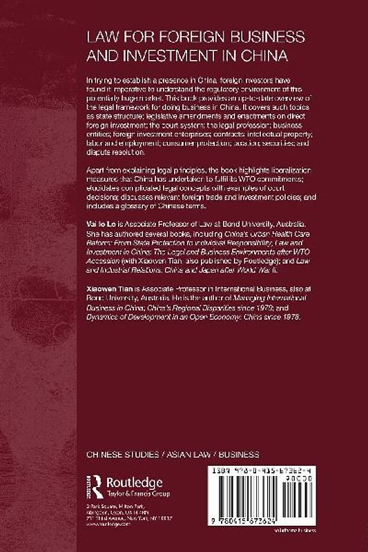 Law for Foreign Business and Investment in China