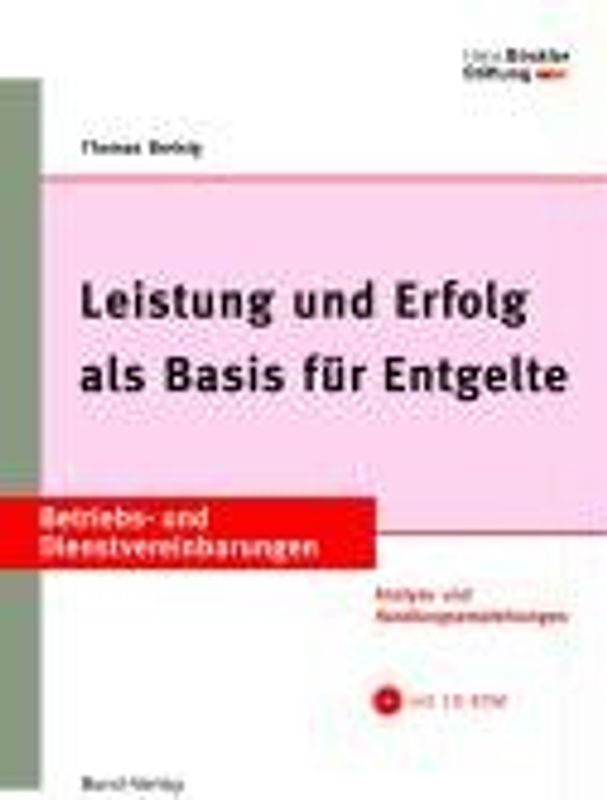 Leistung und Erfolg als Basis für Entgelte