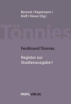 Ferdinand Tönnies: Register zur Studienausgabe I