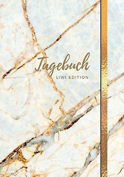 Tagebuch - A5 liniert - 100 Seiten 90g/m² - Soft Cover Motiv Marmor weiß - FSC Papier