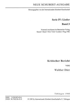 Neue Schubert-Ausgabe. Kritische Berichte / Lieder 3