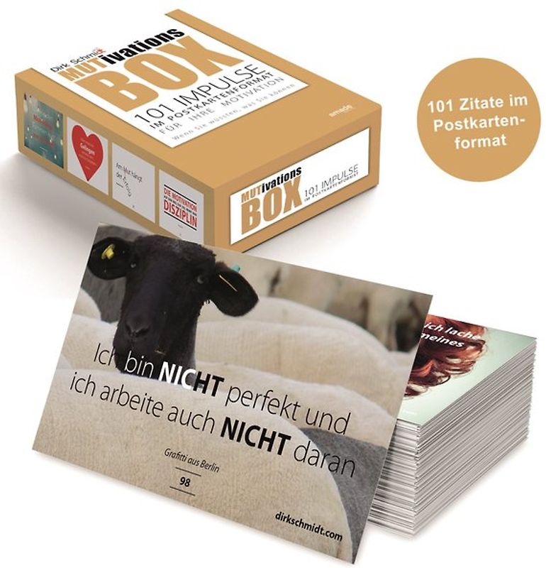 MUTivationsbox - 101 Zitate auf Designerpostkarten für deine Motivation
