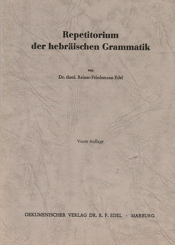 Repetitorium der hebräischen Grammatik