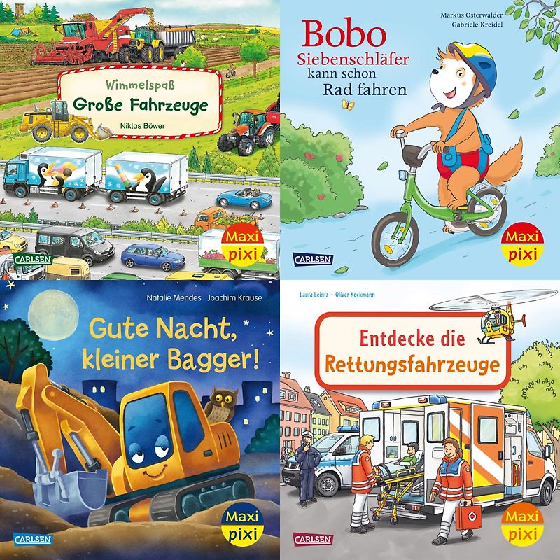 Maxi-Pixi-4er-Set 123: Große Räder – kleine Räder (4x1 Exemplar)