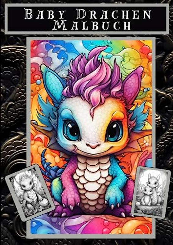 Das Baby Drachen Malbuch - Ausmalbuch für Erwachsene und Kinder ab 7 Jahren - 30 verschiedene Drachenbilder zum Ausmalen: Jedes Ausmalbild fördert die ... - Perfekt für Anfänger und Fortgeschrittene