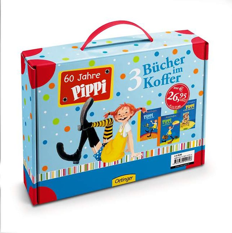 Farbige Pippi-Ausgaben im Spielkoffer