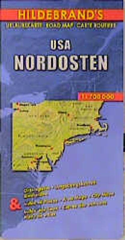 USA: Nordost. 1:700000. Stadtpläne: Washington, Baltimore, Pittsburgh, Philadelphia, Buffalo, Niagara Falls, New York, Manhattan. Auf Ansprüche von Urlaubsreisenden abgestimmt