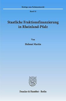 Staatliche Fraktionsfinanzierung in Rheinland-Pfalz.