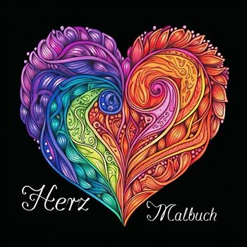Herz Malbuch für Erwachsene mit schwarzem Hintergrund: Muster, Landschaften, Blumen und mehr in Herzform (Natur Malbücher - schöne Blumen, atemberaubende Landschaften und gemütliche Häuser)