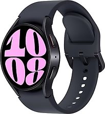 Image of Samsung Galaxy Watch6 40 mm aluminium kast graphite op sportbandje S/M graphite [wifi + 4G] (Refurbished)