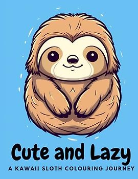 Cute and Lazy: A Kawaii Sloth Colouring Journey: Kawaii Colouring Book for Adults and Kids, Relaxation, Colouring